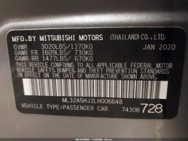 2020 MITSUBISHI MIRAGE ML32A5HJ2LH006648 Photo 8