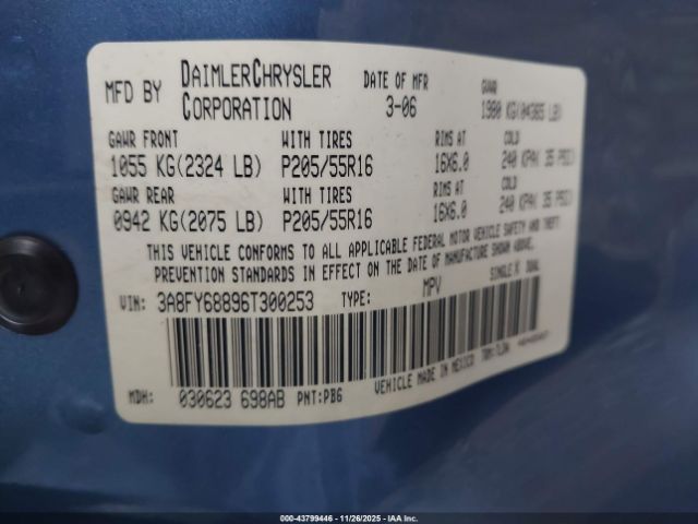 2006 CHRYSLER PT CRUISER 3A8FY68896T300253 Photo 8