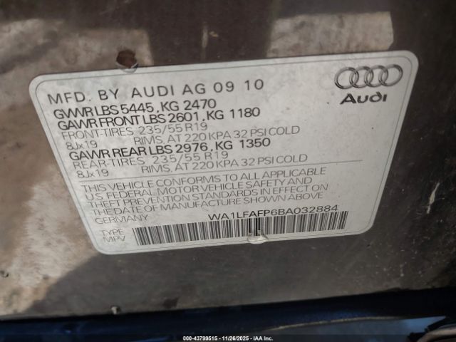 2011 AUDI Q5 WA1LFAFP6BA032884 Photo 8
