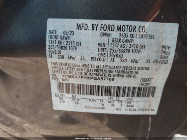 2023 FORD EXPLORER 1FMSK7FHXPGA87766 Photo 8