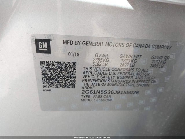 2018 CADILLAC XTS 2G61N5S36J9155026 Photo 8