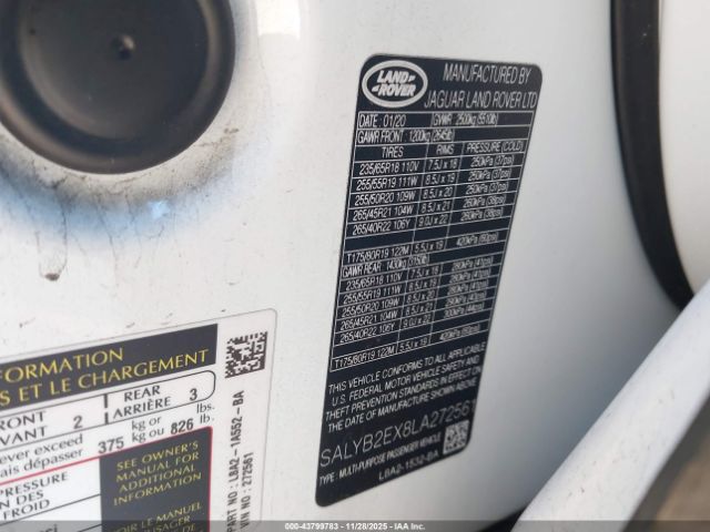 2020 LAND ROVER RANGE ROVER VELAR SALYB2EX8LA272561 Photo 8