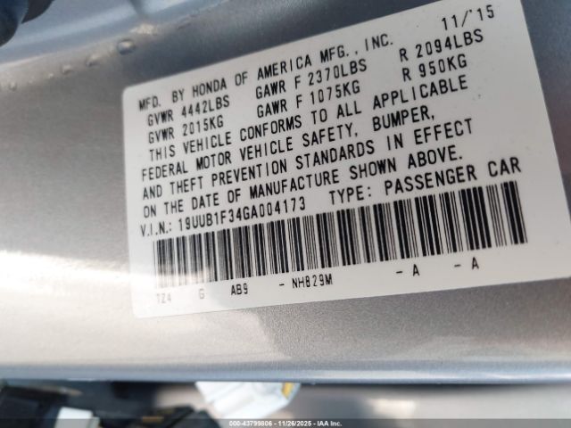 2016 ACURA TLX 19UUB1F34GA004173 Photo 8