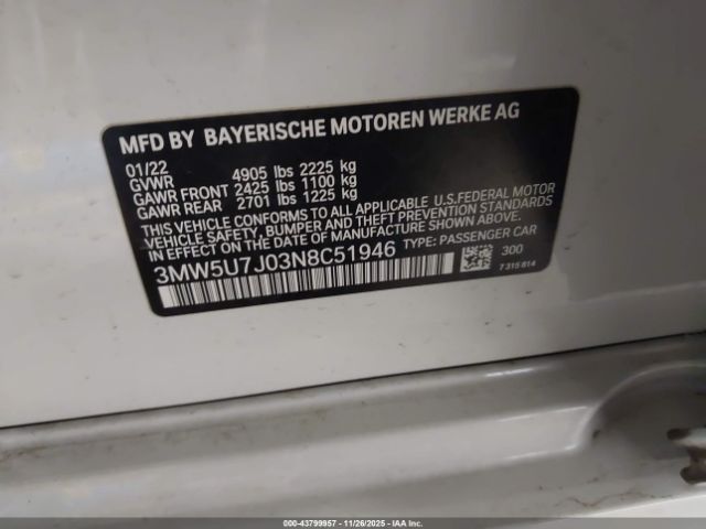 2022 BMW 3 SERIES 3MW5U7J03N8C51946 Photo 8