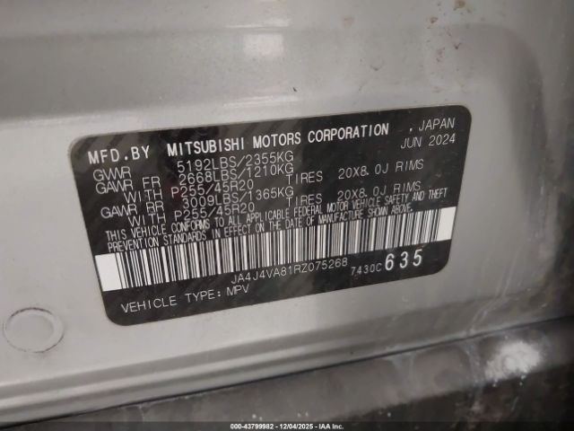 2024 MITSUBISHI OUTLANDER JA4J4VA81RZ075268 Photo 8