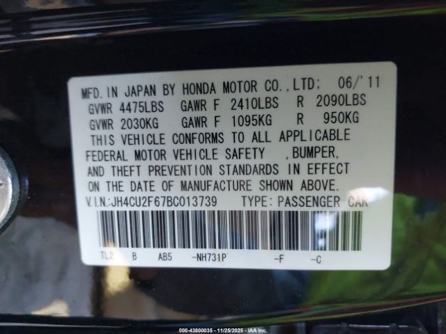 2011 ACURA TSX JH4CU2F67BC013739 Photo 8