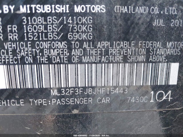 2018 MITSUBISHI MIRAGE G4 ML32F3FJ8JHF15443 Photo 8