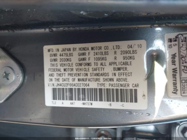 2010 ACURA TSX JH4CU2F66AC027064 Photo 8
