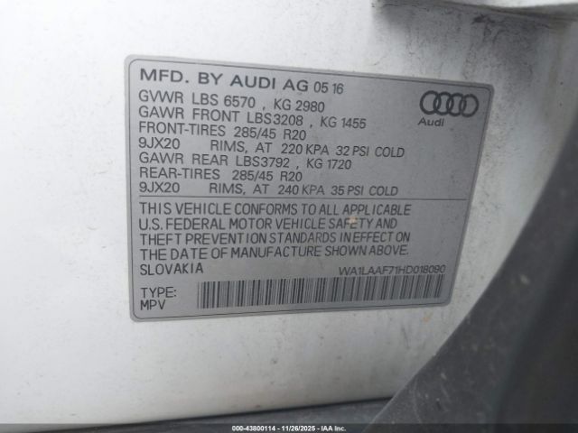 2017 AUDI Q7 WA1LAAF71HD018090 Photo 8
