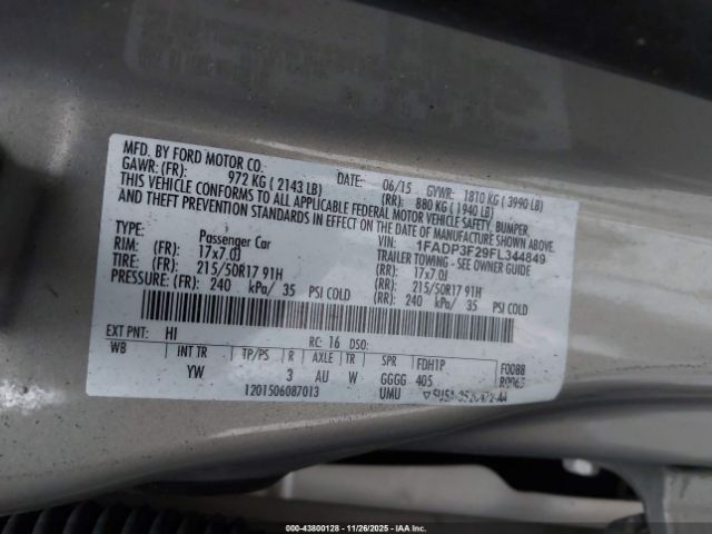 2015 FORD FOCUS 1FADP3F29FL344849 Photo 8