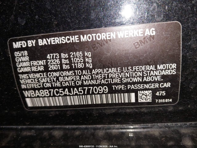 BMW 340i Xdrive 2018 WBA8B7C54JA577099 Image 9