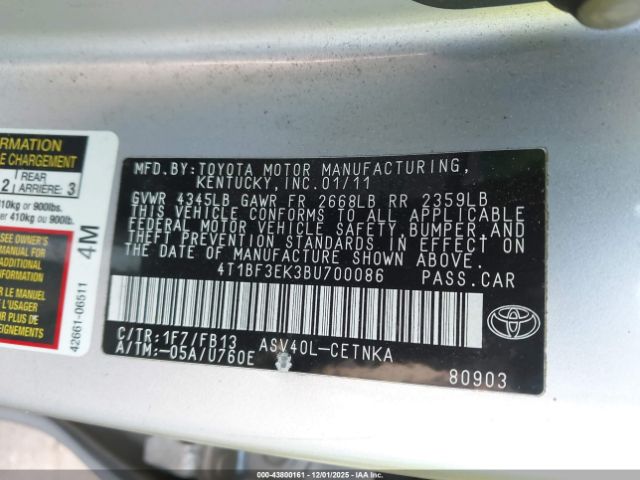 2011 TOYOTA CAMRY 4T1BF3EK3BU700086 Photo 8