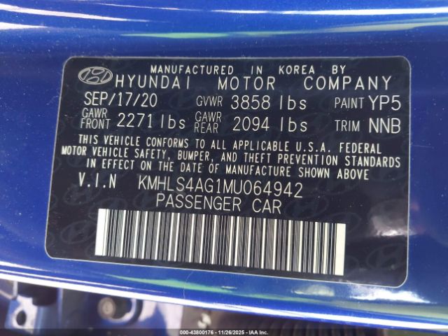 2021 HYUNDAI ELANTRA KMHLS4AG1MU064942 Photo 8