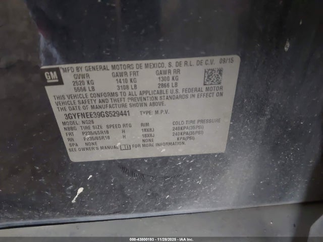 2016 CADILLAC SRX 3GYFNEE39GS529441 Photo 8