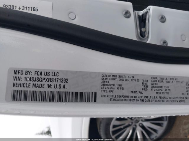 2024 JEEP GRAND WAGONEER L 1C4SJSGPXRS171392 Photo 8