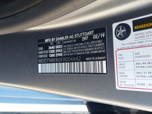 2019 MERCEDES-BENZ AMG GT 63 4-DOOR COUPE WDD7X8KB0KA004642 Photo 8