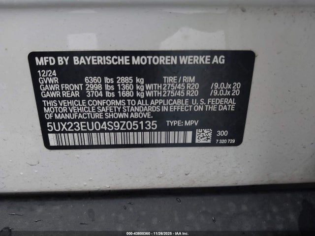 2025 BMW X5 5UX23EU04S9Z05135 Photo 8