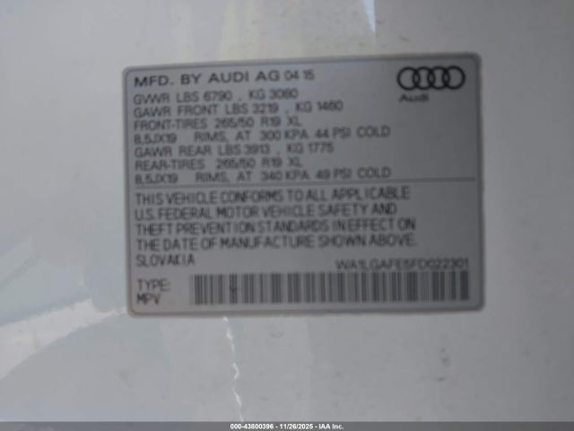 2015 AUDI Q7 WA1LGAFE5FD022301 Photo 8