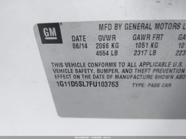 2015 CHEVROLET MALIBU 1G11D5SL7FU103763 Photo 8