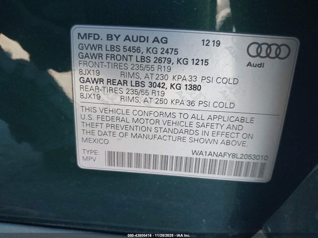 2020 AUDI Q5 WA1ANAFY8L2053010 Photo 8
