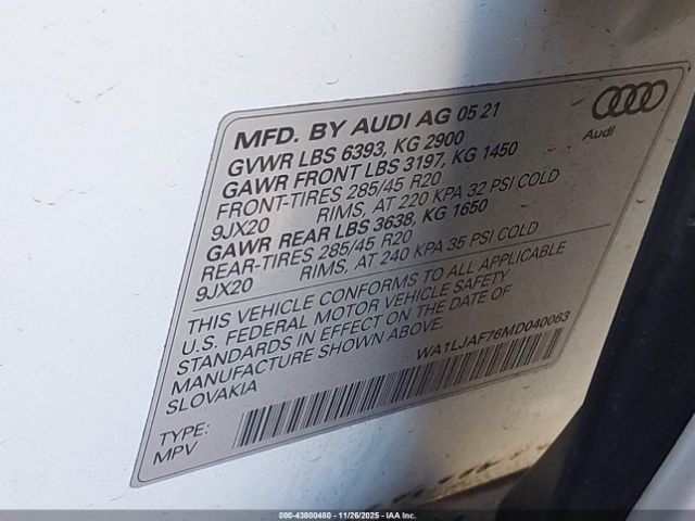 2021 AUDI Q7 WA1LJAF76MD040063 Photo 8