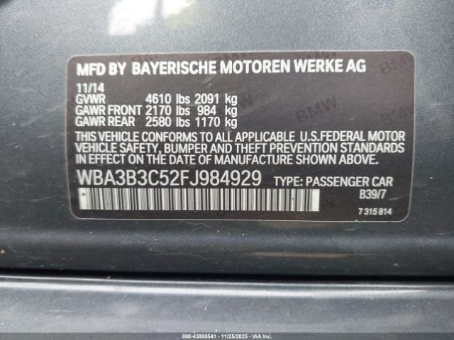 2015 BMW 328I WBA3B3C52FJ984929 Photo 8