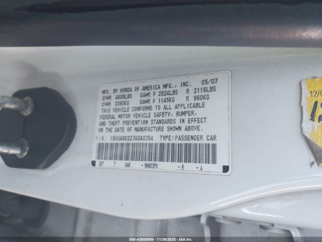 2007 ACURA TL 19UUA66227A040354 Photo 8