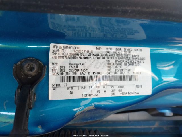 2013 FORD FOCUS 1FADP3K21DL276372 Photo 8