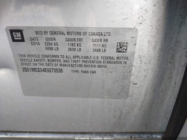 2014 CADILLAC XTS 2G61M5S34E9273536 Photo 8