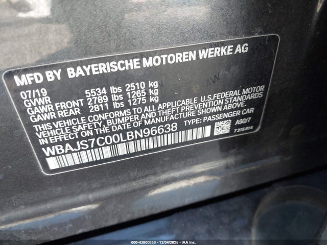 2020 BMW M550I WBAJS7C00LBN96638 Photo 8
