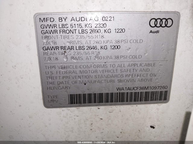 2021 AUDI Q3 WA1AUCF36M1097260 Photo 8