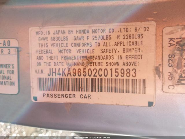 2002 ACURA RL JH4KA96502C015983 Photo 8