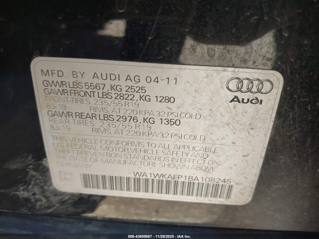 2011 AUDI Q5 WA1WKAFP1BA108245 Photo 8