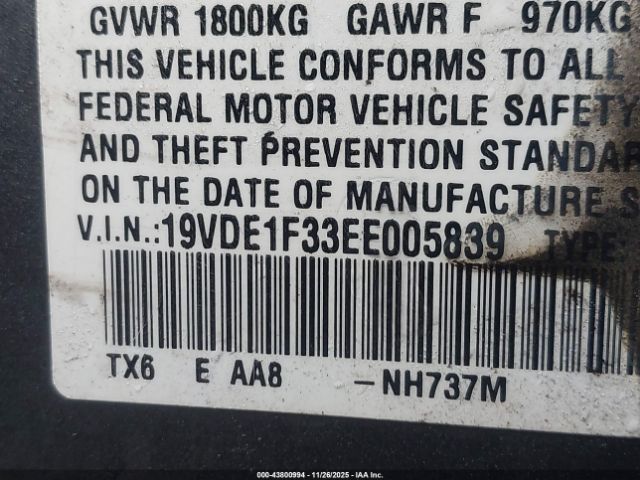 2014 ACURA ILX 19VDE1F33EE005839 Photo 8