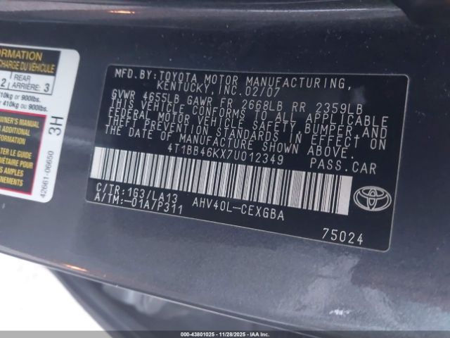 2007 TOYOTA CAMRY HYBRID 4T1BB46KX7U012349 Photo 8