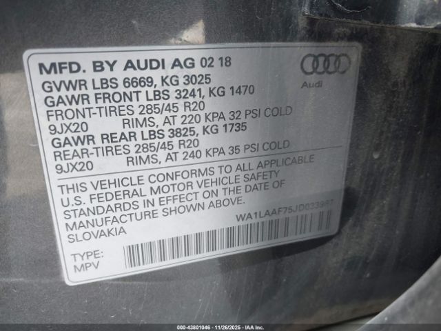 2018 AUDI Q7 WA1LAAF75JD033987 Photo 8