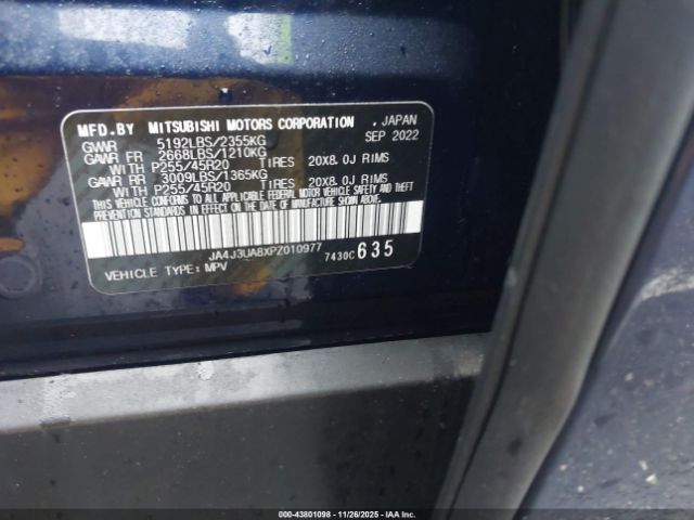 2023 MITSUBISHI OUTLANDER JA4J3UA8XPZ010977 Photo 8