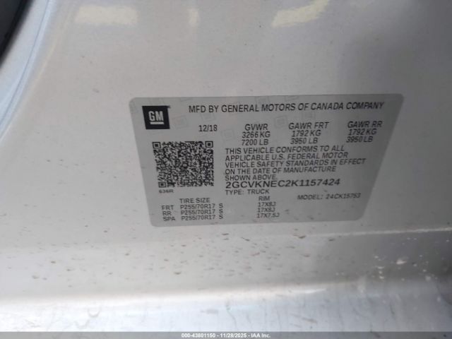 2019 CHEVROLET SILVERADO 1500 LD 2GCVKNEC2K1157424 Photo 8