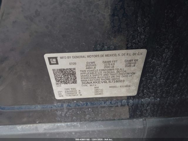 2020 CHEVROLET EQUINOX 3GNAXKEV6LS716003 Photo 8