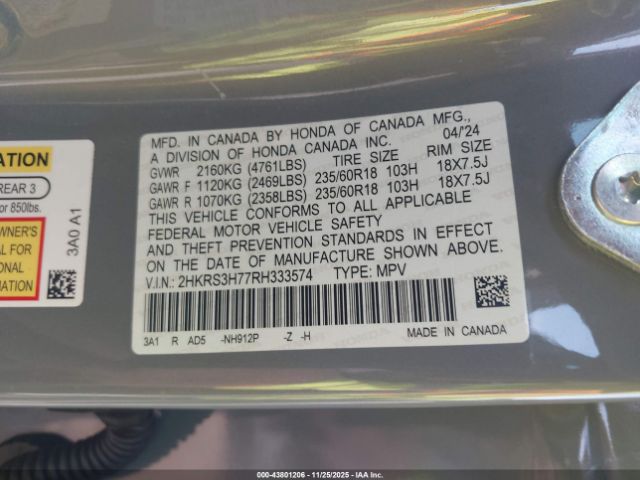 2024 HONDA CR-V 2HKRS3H77RH333574 Photo 8