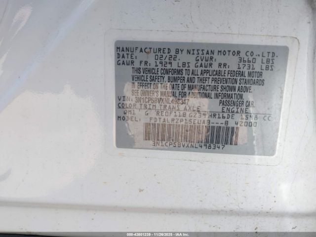 2022 NISSAN KICKS 3N1CP5BVXNL498347 Photo 8