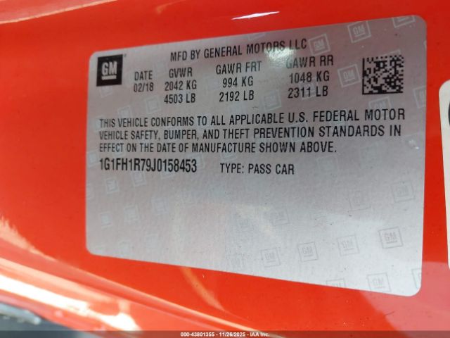 2018 CHEVROLET CAMARO 1G1FH1R79J0158453 Photo 8