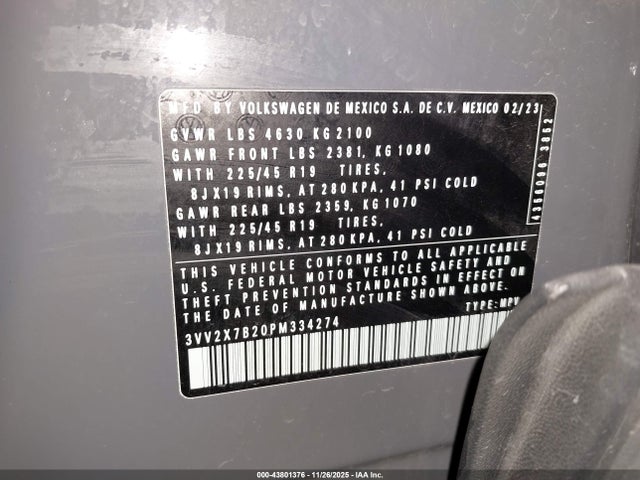 2023 VOLKSWAGEN TAOS 3VV2X7B20PM334274 Photo 8