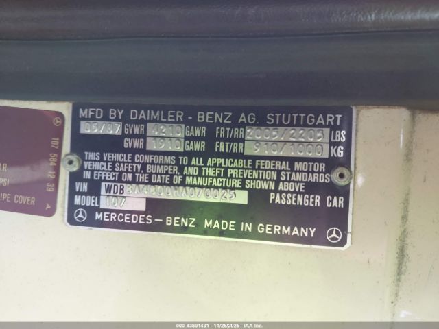 1987 MERCEDES-BENZ 560 WDBBA48D0HA070025 Photo 8