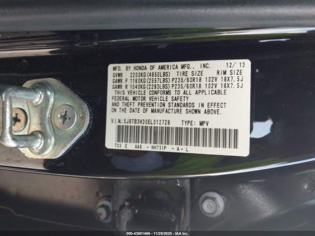 2014 ACURA RDX 5J8TB3H30EL012728 Photo 8