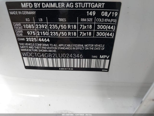 2020 MERCEDES-BENZ GLA 250 WDCTG4GB2LU024346 Photo 8