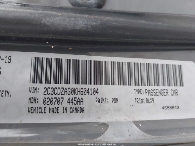 2019 DODGE CHALLENGER 2C3CDZAG0KH604104 Photo 8