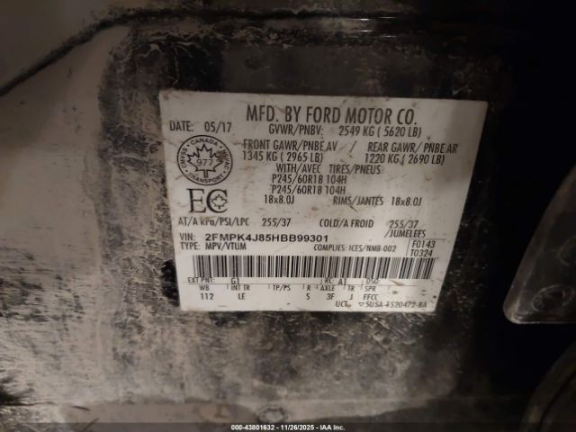 2017 FORD EDGE 2FMPK4J85HBB99301 Photo 8