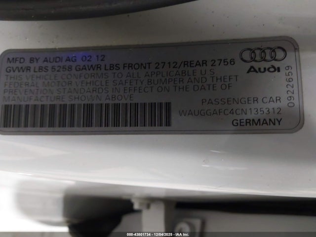 2012 AUDI A6 WAUGGAFC4CN135312 Photo 8
