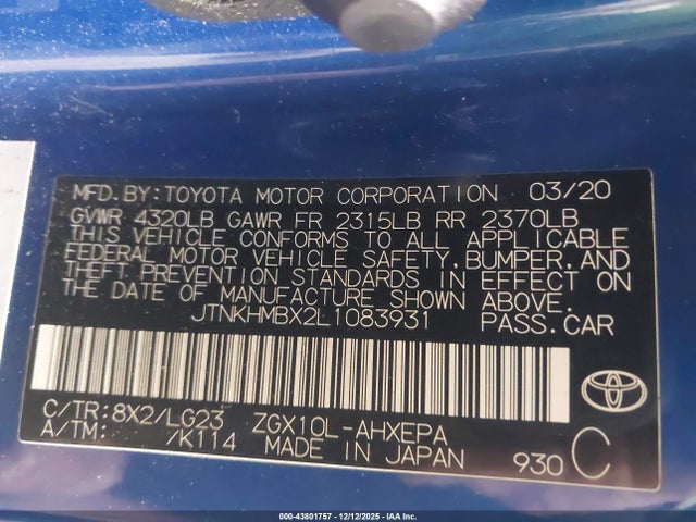 Toyota C-hr Limited 2020 JTNKHMBX2L1083931 Image 9